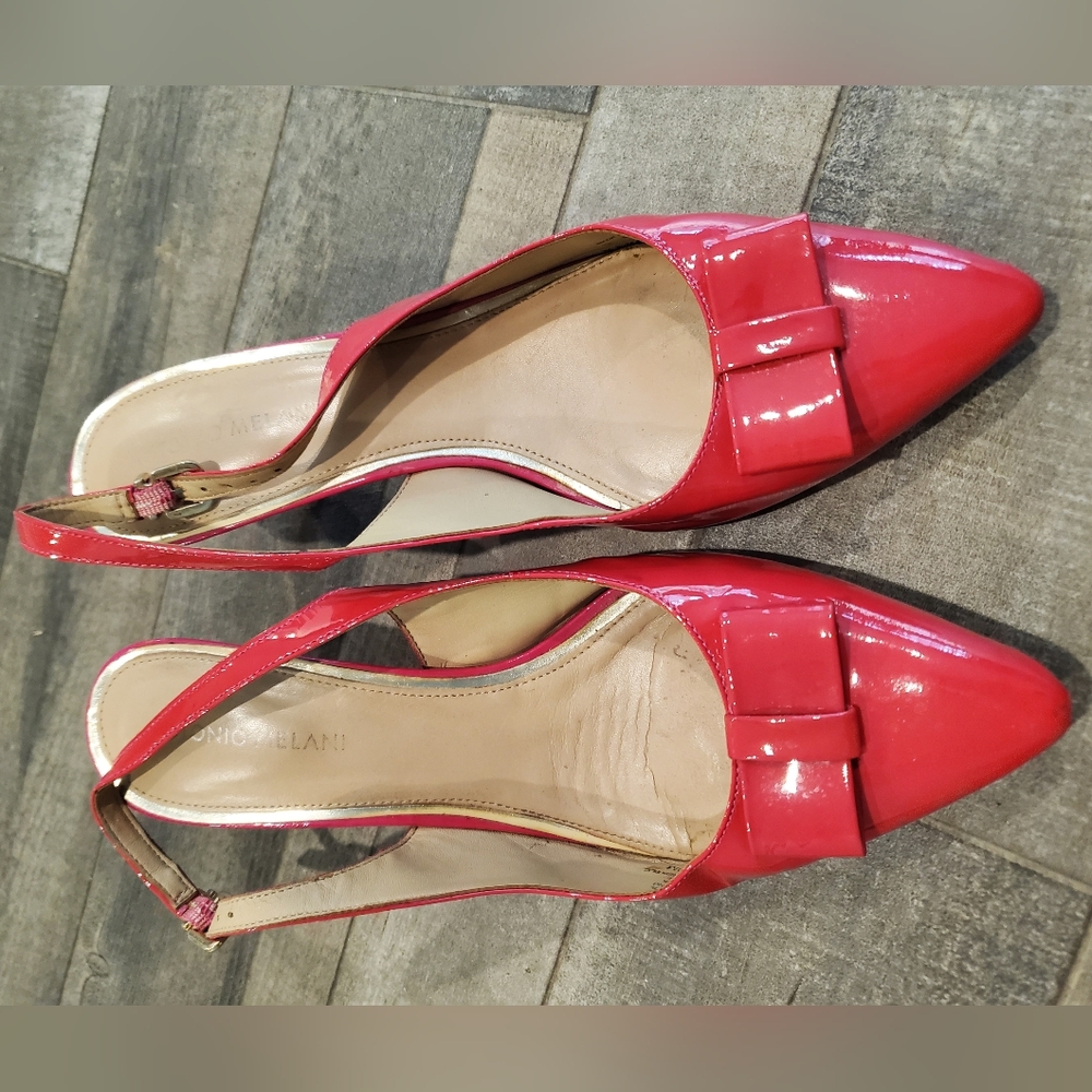Pink ANTONIO MELANI Patent Slingback Heels